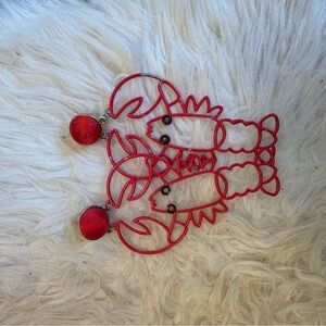 Red Lobster Statement Earrings